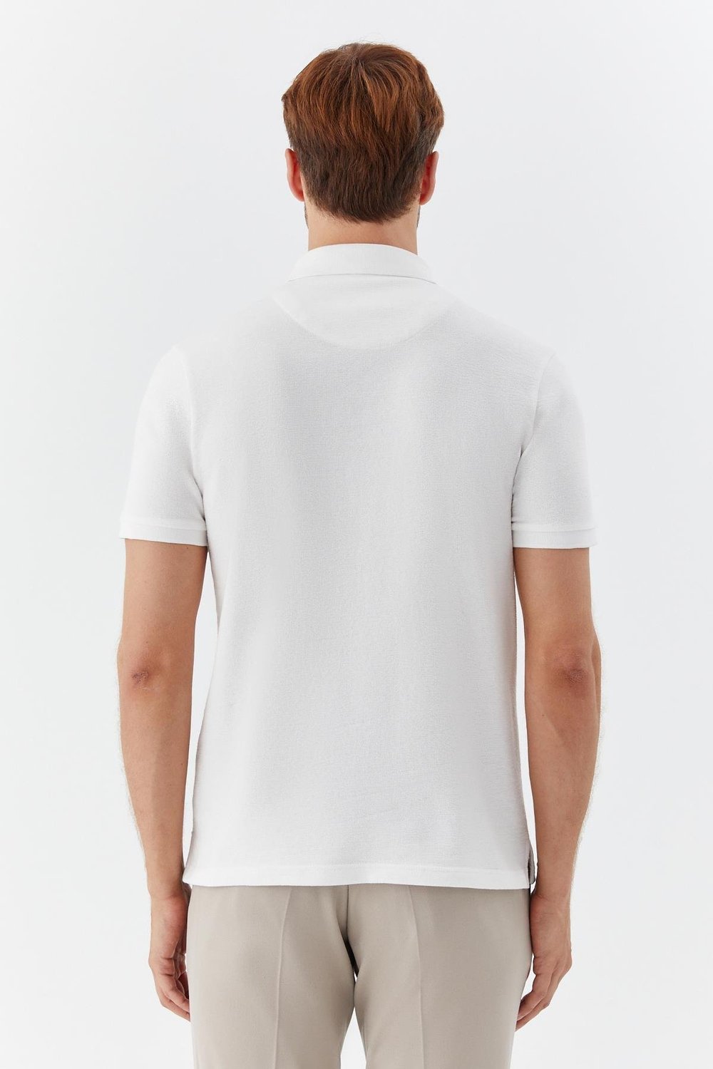 Ekru Düğmeli Polo Yaka Regular Fit Erkek T-Shirt