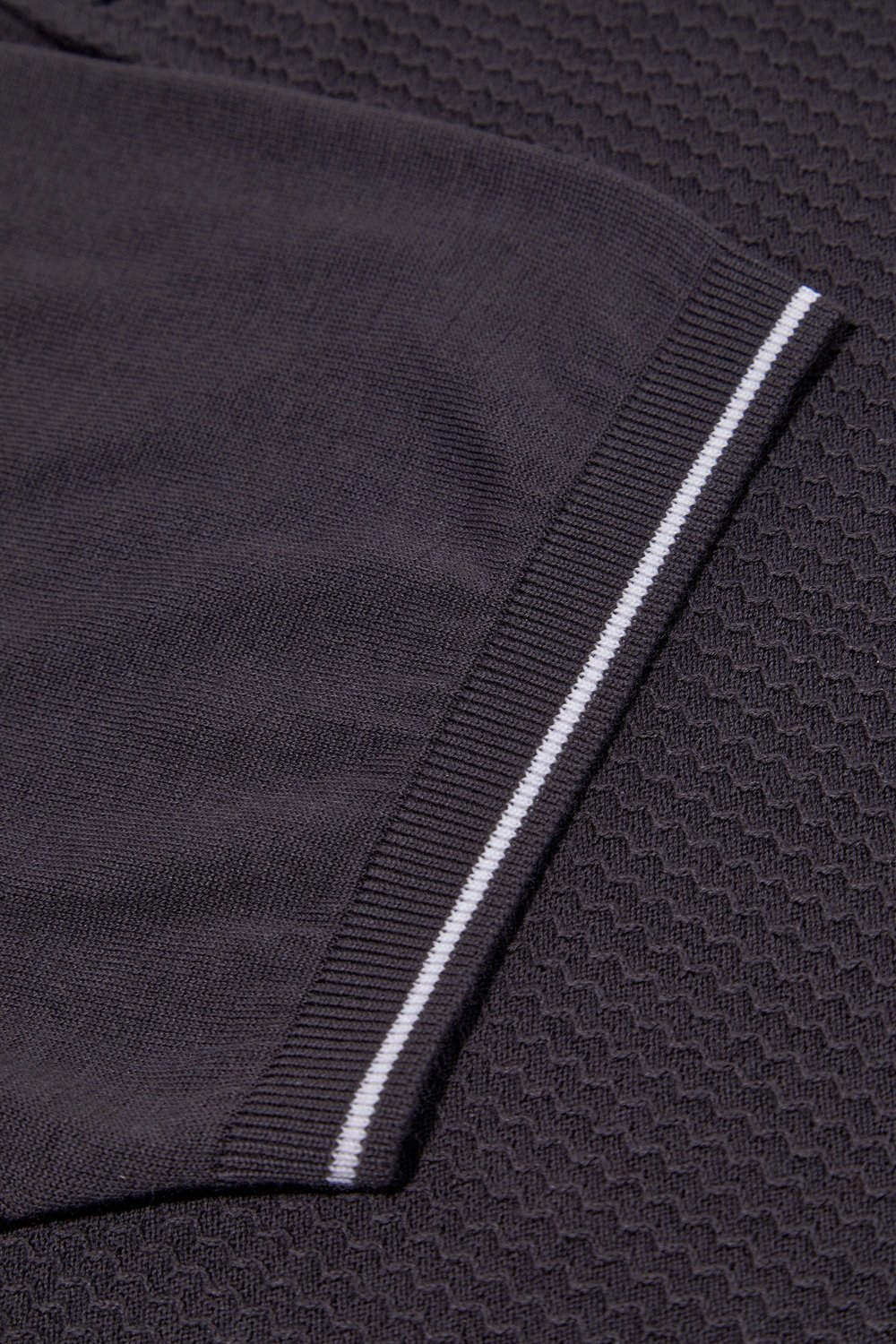 Antrasit Slim Fit %100 Pamuk Jakarlı Polo Yaka Triko T-shirt