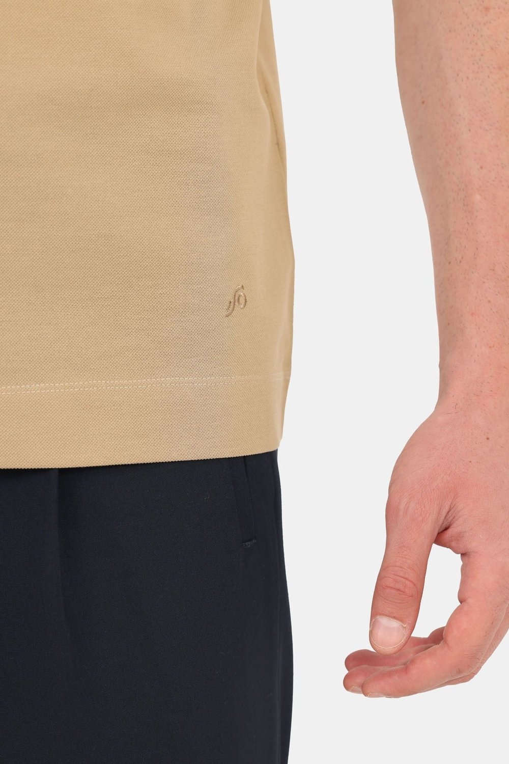 Erkek Bej Normal Kesim Regular Fit %100 Pamuk Dokuma Bisiklet Yaka Basic T-Shirt