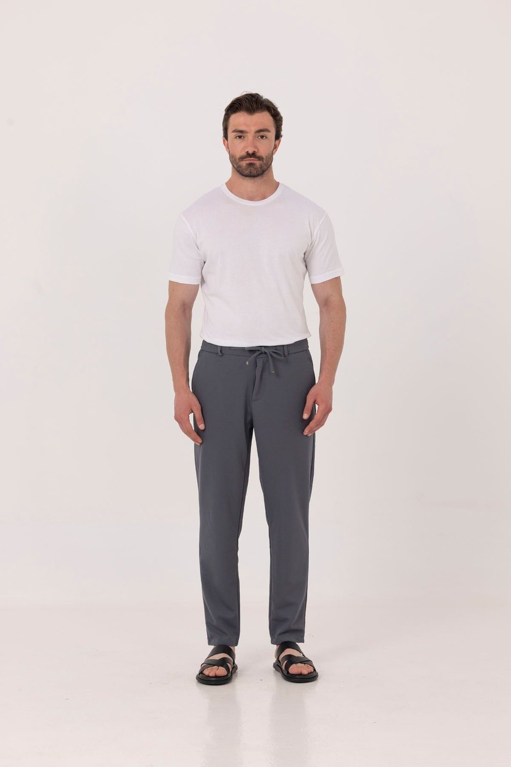 Beyaz %100 Pamuk Bisiklet Yaka Düz Renk Basic T-Shirt