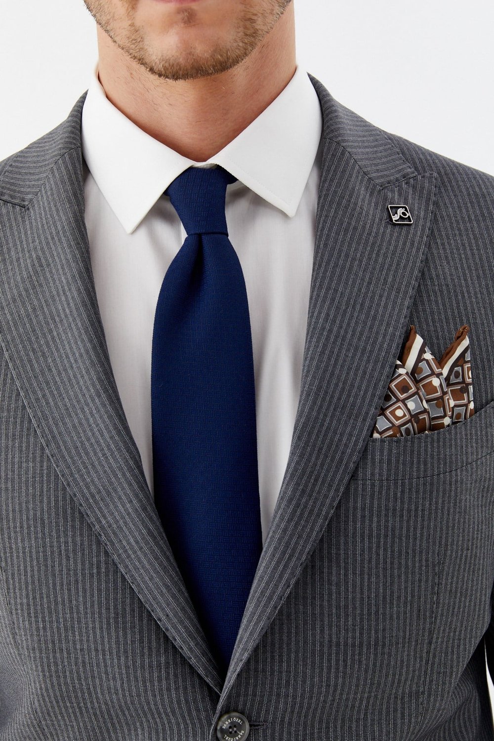 Gri Slim Fit Yünlü Dokuma Normal Bel 6 Drop Takım Elbise