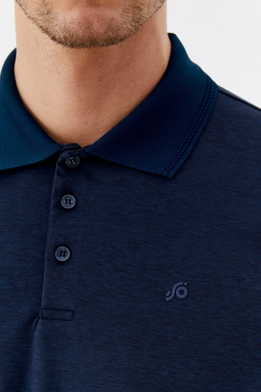 Lacivert Pamuklu Pike Regular Fit Polo Yaka T-shirt