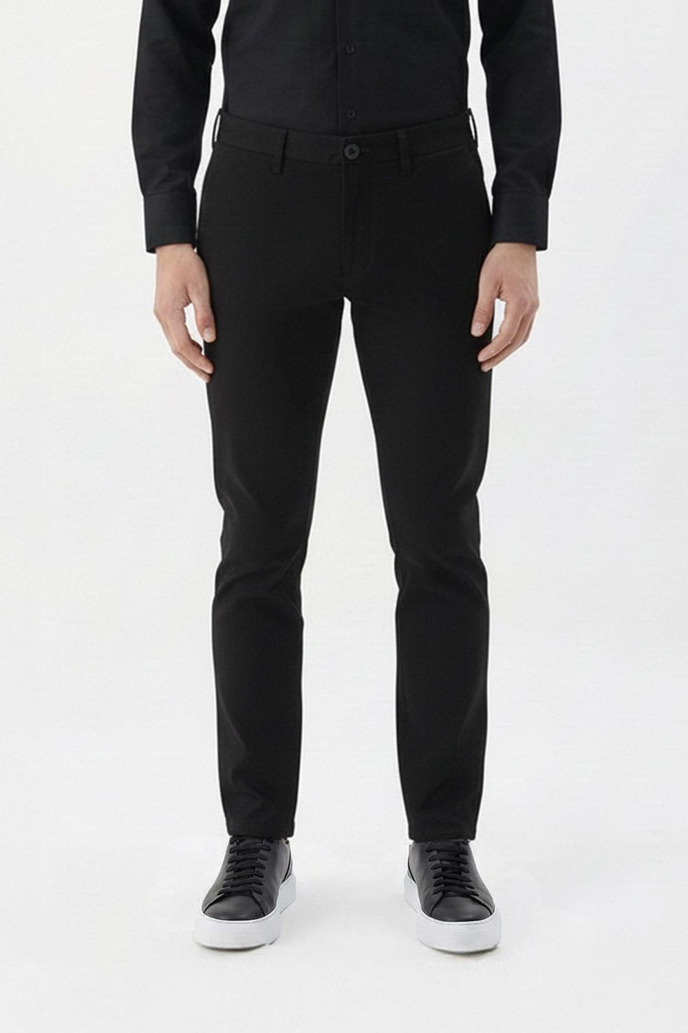 Giotelli Siyah Regular Fit Pamuk Karışımlı Likralı Chino Pantolon
