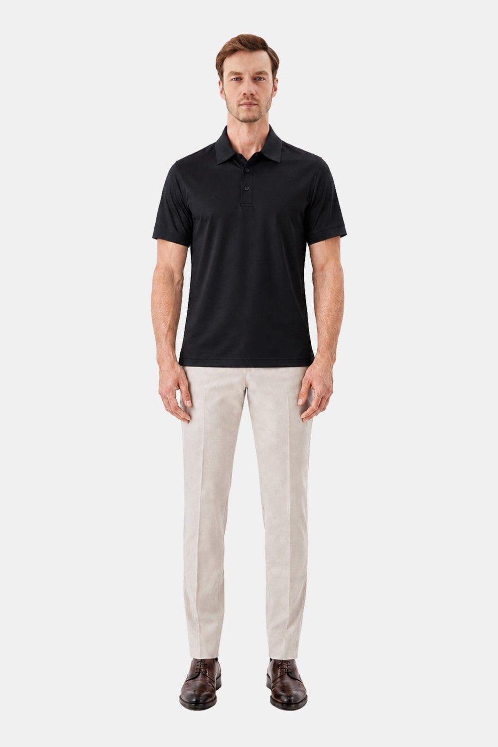 Erkek Siyah Normal Kesim Regular Fit %100 Pamuk Dokuma Bisiklet Yaka Basic T-Shirt