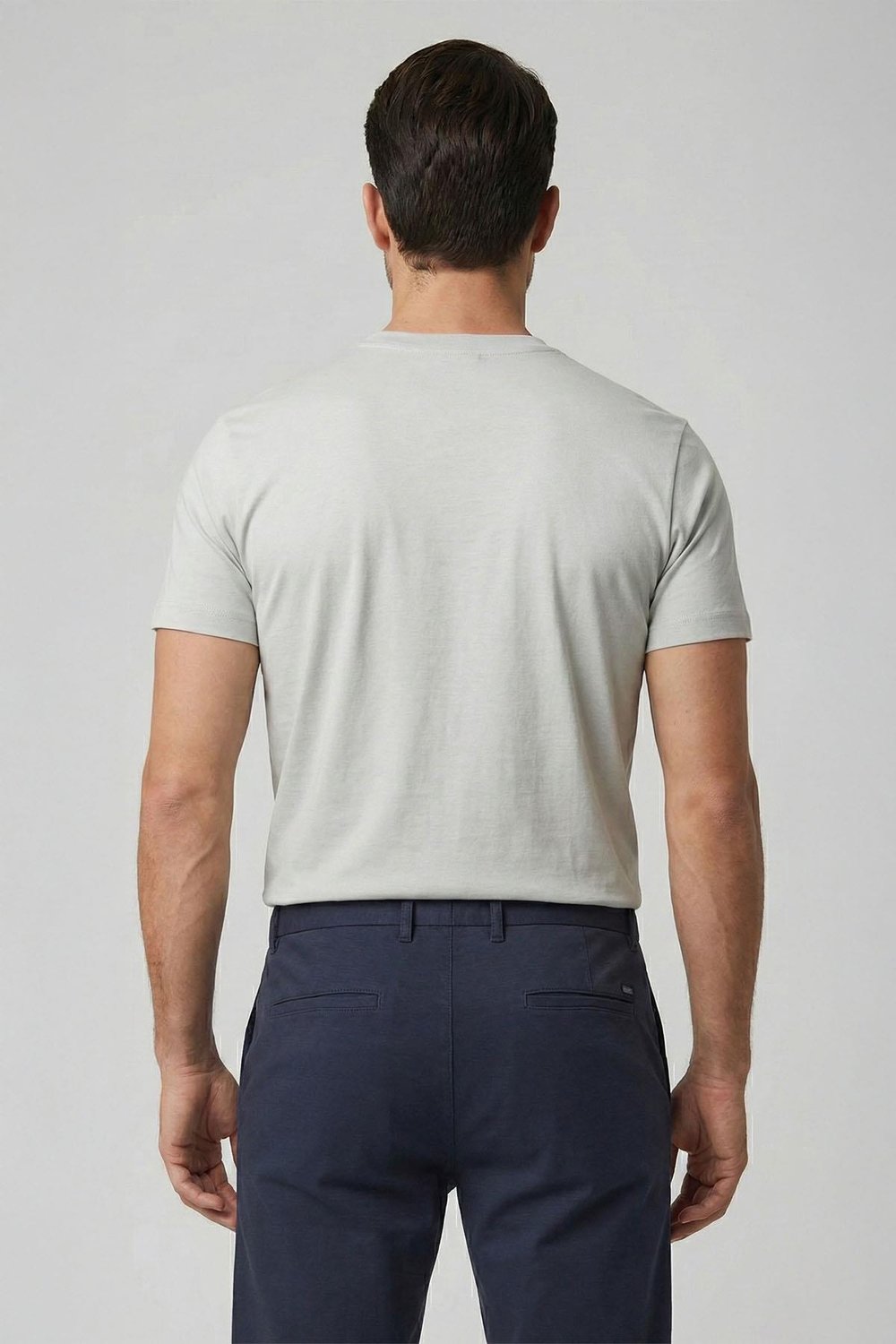 Giotelli Gri Regular Fit %100 Pamuk Bisiklet Yaka Erkek Tişört