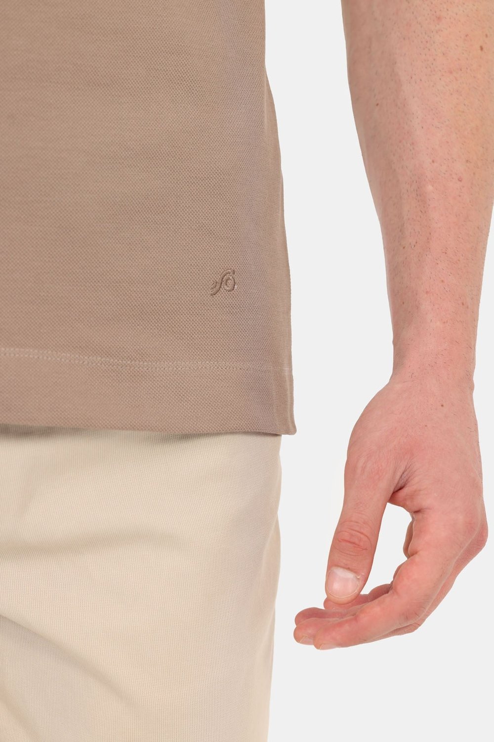 Erkek Taba Normal Kesim Regular Fit %100 Pamuk Dokuma Bisiklet Yaka Basic T-Shirt