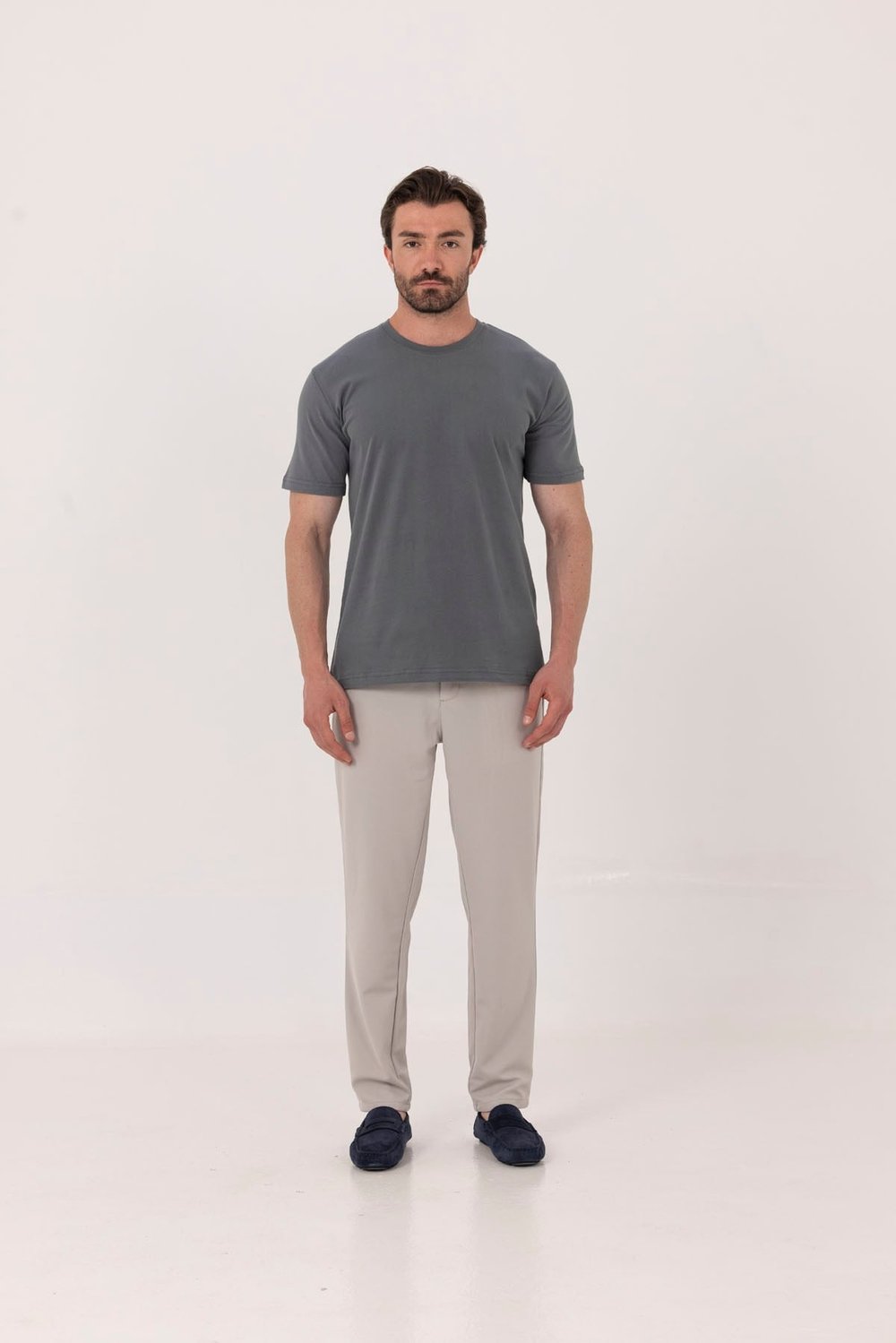 Taş Dokulu Arka Lastikli Köprü Kemerli Bağcıklı Slim Fit Jogger Pantolon