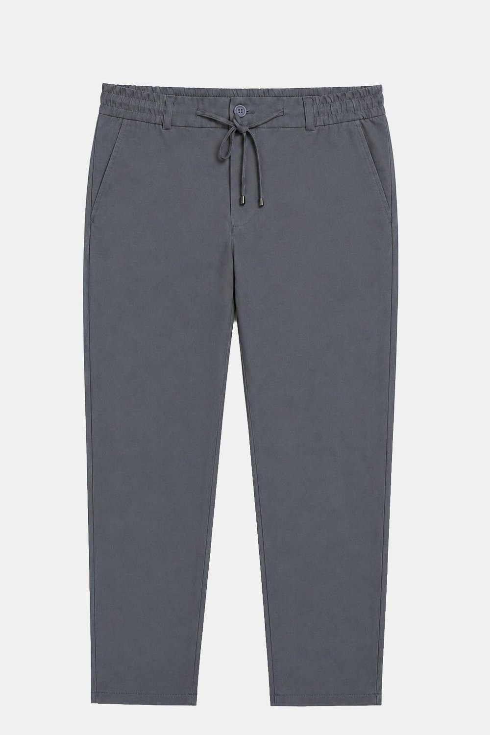 Füme Dokulu Arka Lastikli Köprü Kemerli Bağcıklı Slim Fit Jogger Pantolon