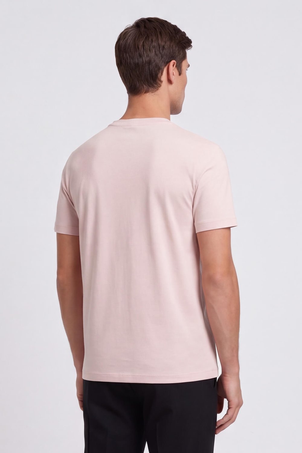 Giotelli Erkek Pembe Normal Kesim Regular Fit %100 Pamuk İşlemeli Kısa Kollu Bisiklet Yaka Tişört