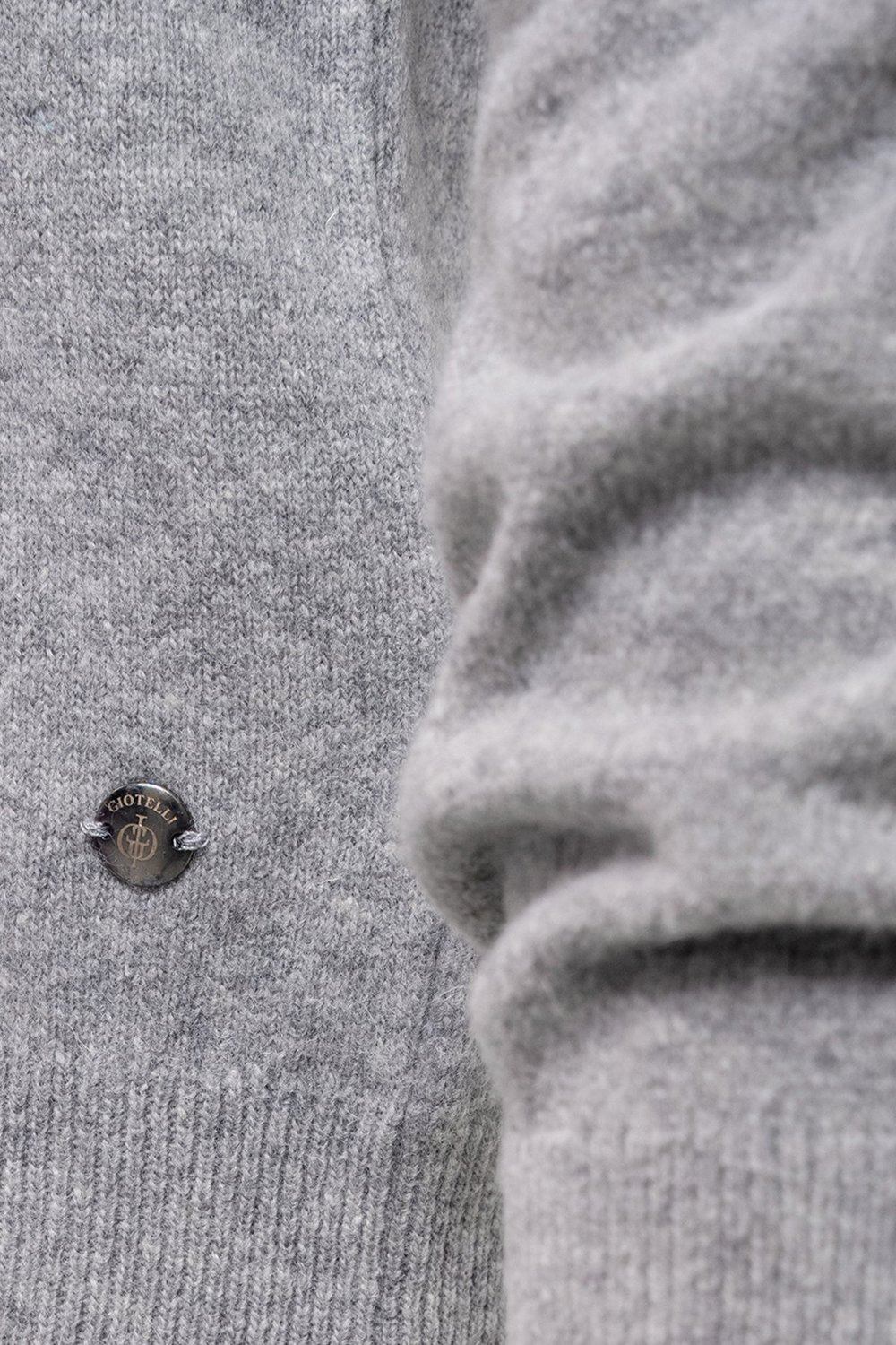 Giotelli Gri Regular Fit Yün Karışımlı V Yaka Düğmeli Erkek Triko Hırka