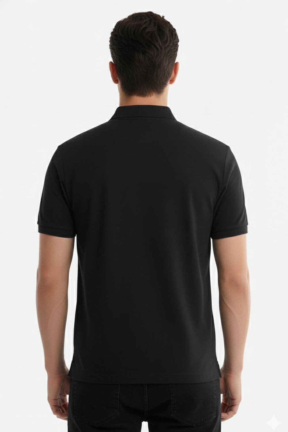 Erkek Siyah Standart Fit Polo Yaka Tişört – Kısa Kollu