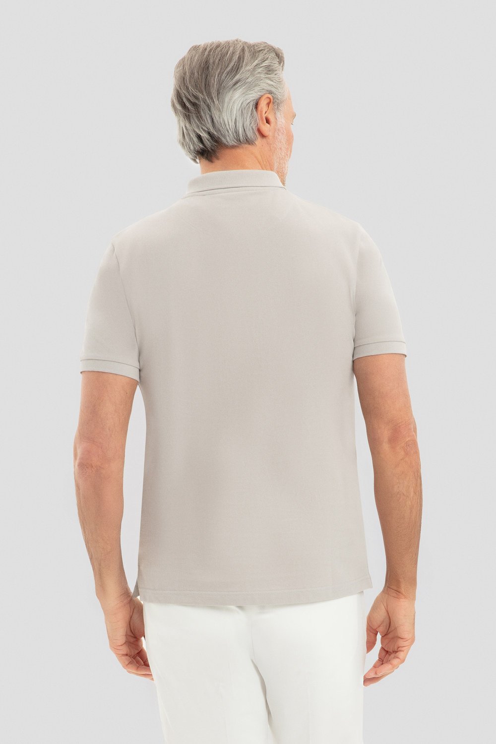 Gri %100 Pamuk Regular Fit Klasik Polo Yaka T-shirt