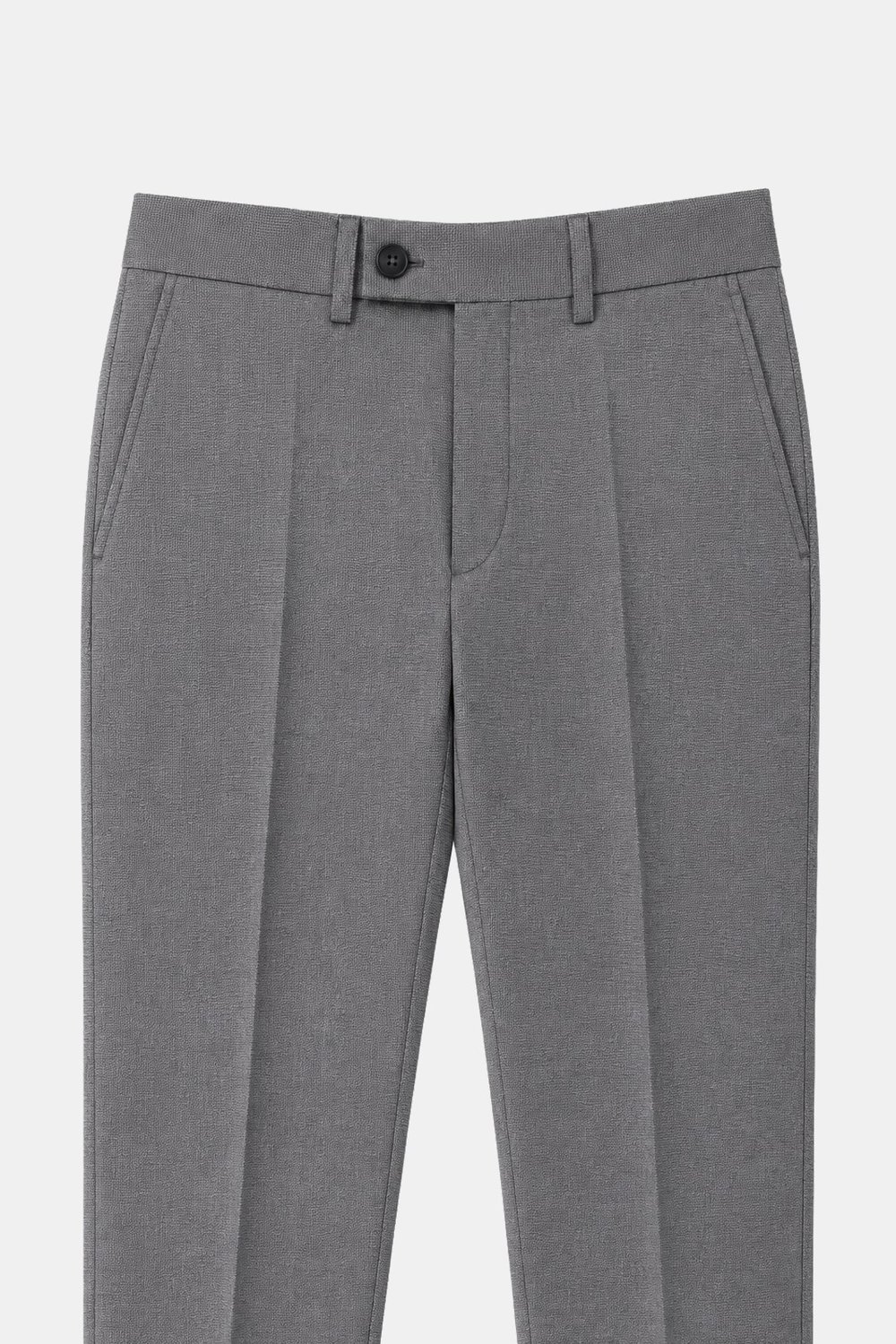 Gri Slim Fit Normal Bel 6 Drop Mono Yaka Takım Elbise