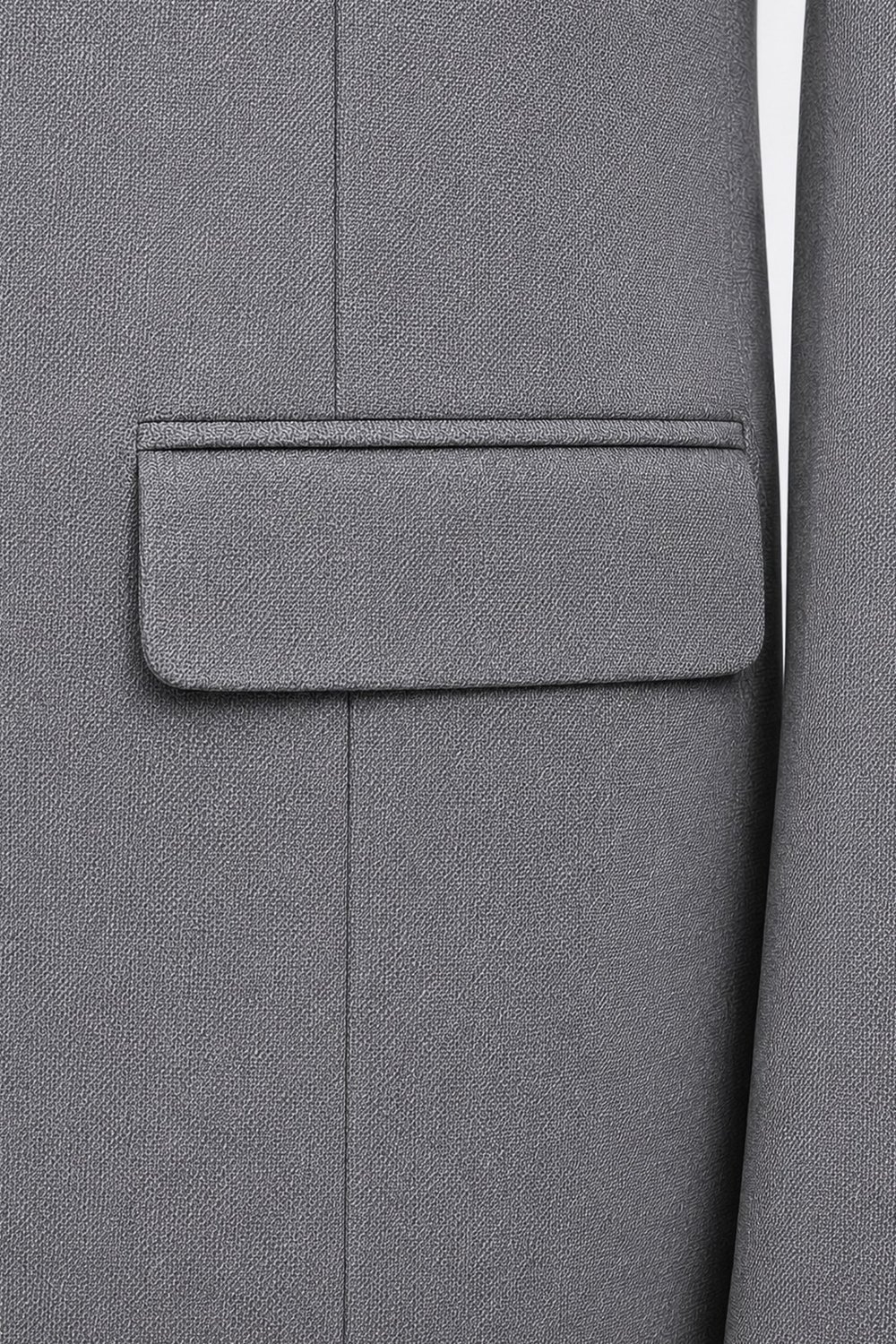 Gri Slim Fit Normal Bel 6 Drop Mono Yaka Takım Elbise
