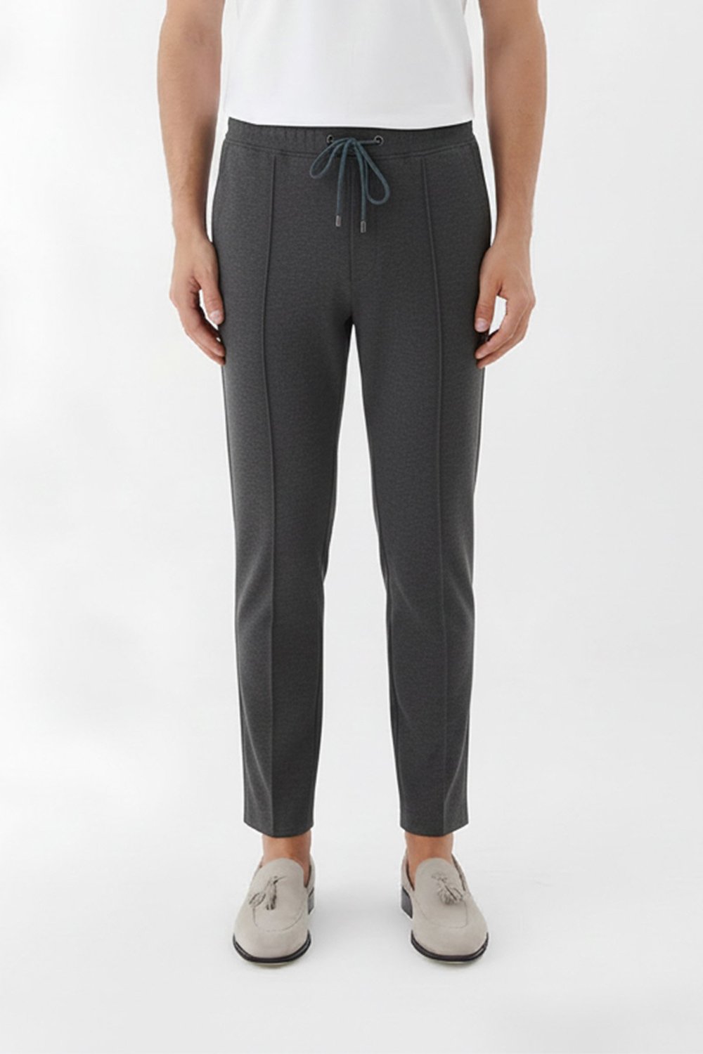 Giotelli Gri Slim Fit Yandan Cepli Jogger Erkek Pantolon