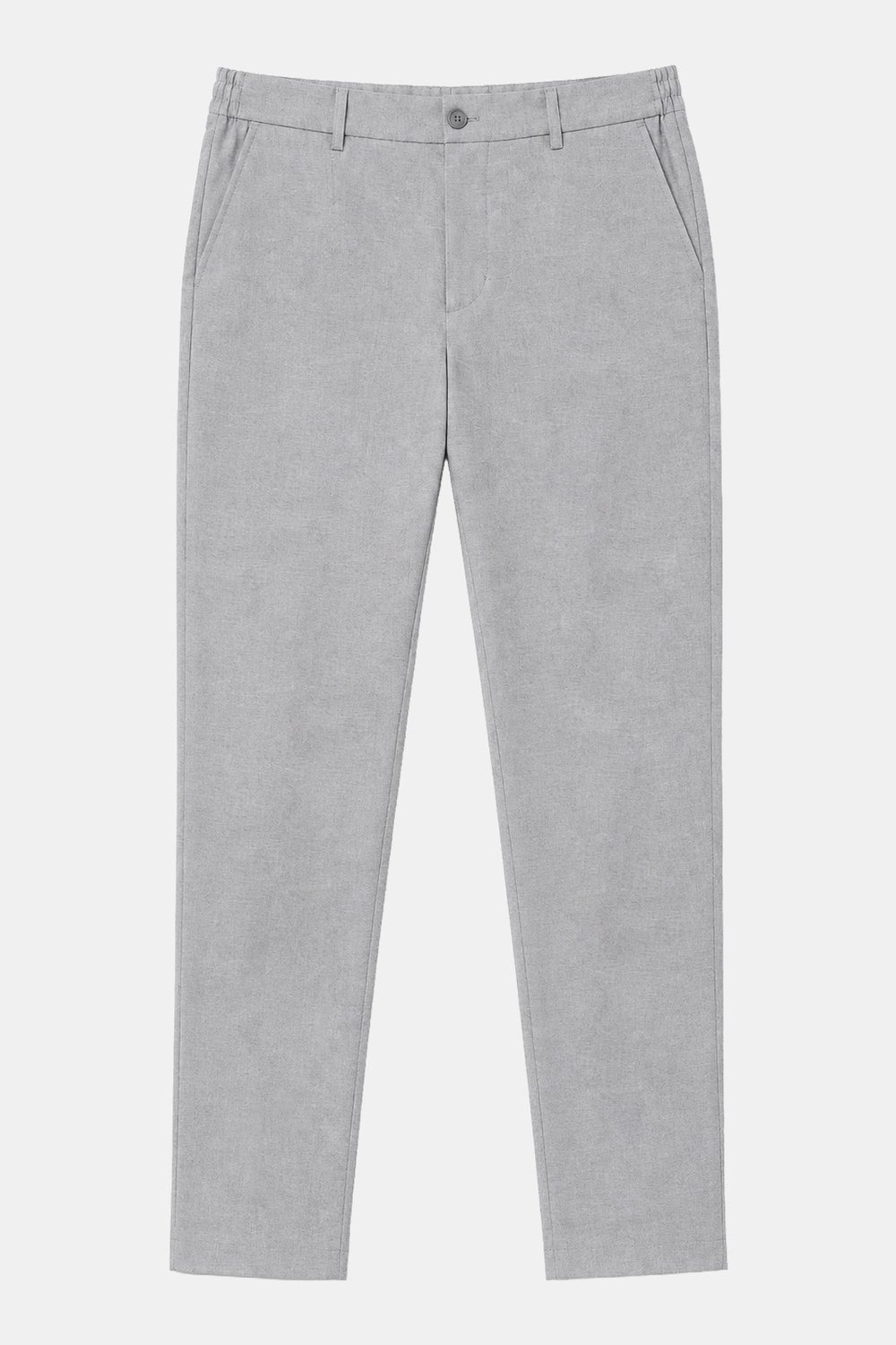 Gri Yanı Lastikli Köprülü Kemerli Slim Fit Jogger Pantolon
