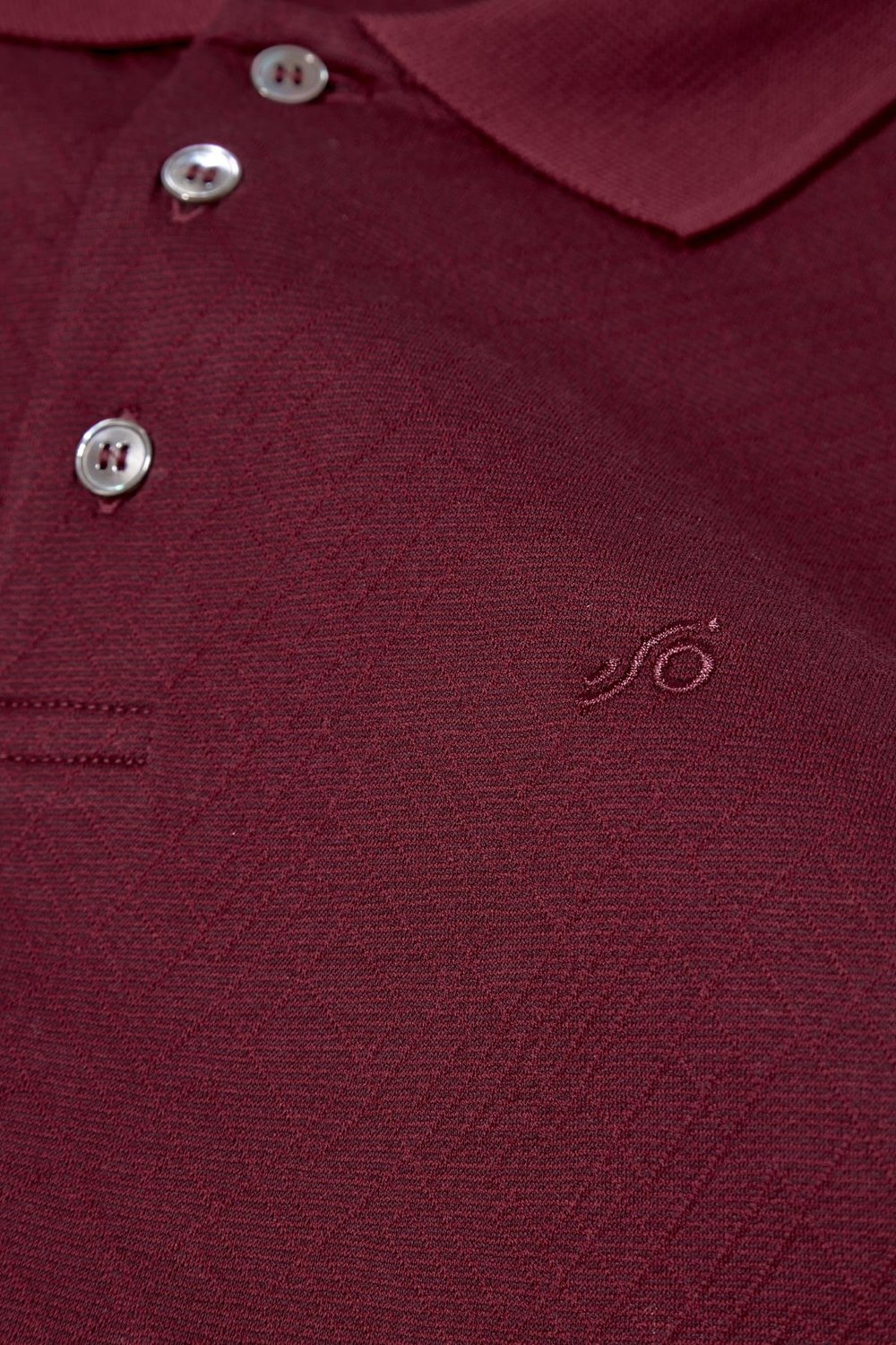 Jakar Desenli Polo Yaka Erkek T-Shirt Bordo