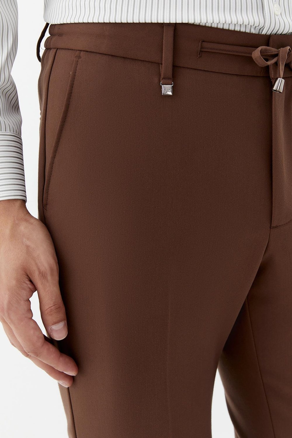 Kahve Regular Fit Yan Cepli Jogger Erkek Pantolon