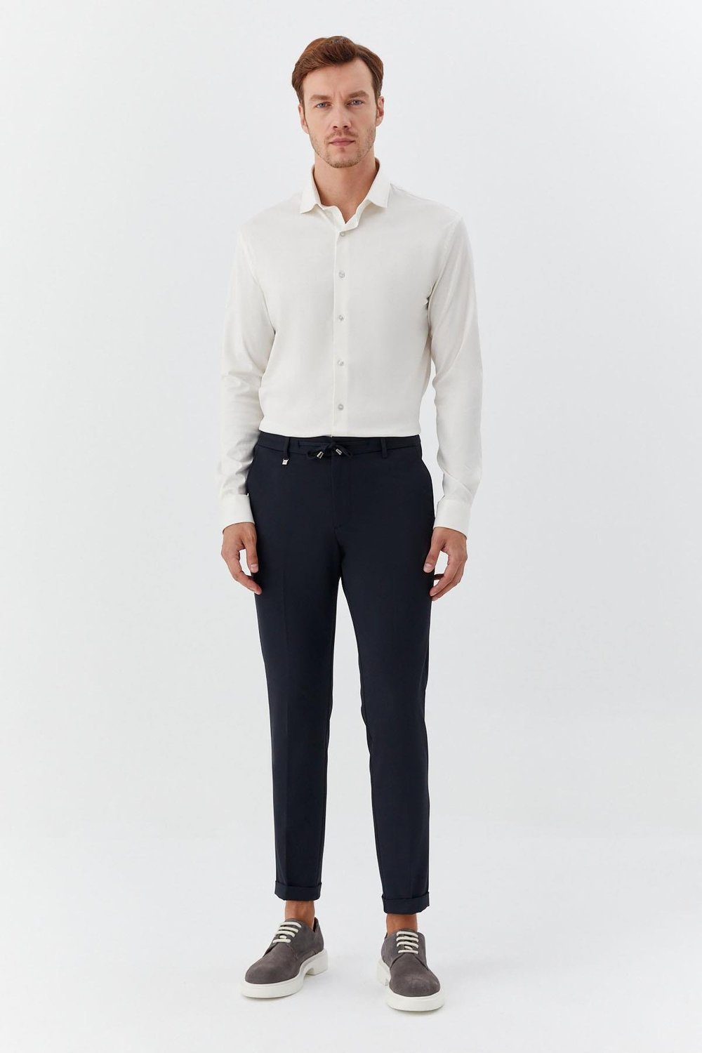 Lacivert Regular Fit Yan Cepli Jogger Erkek Pantolon