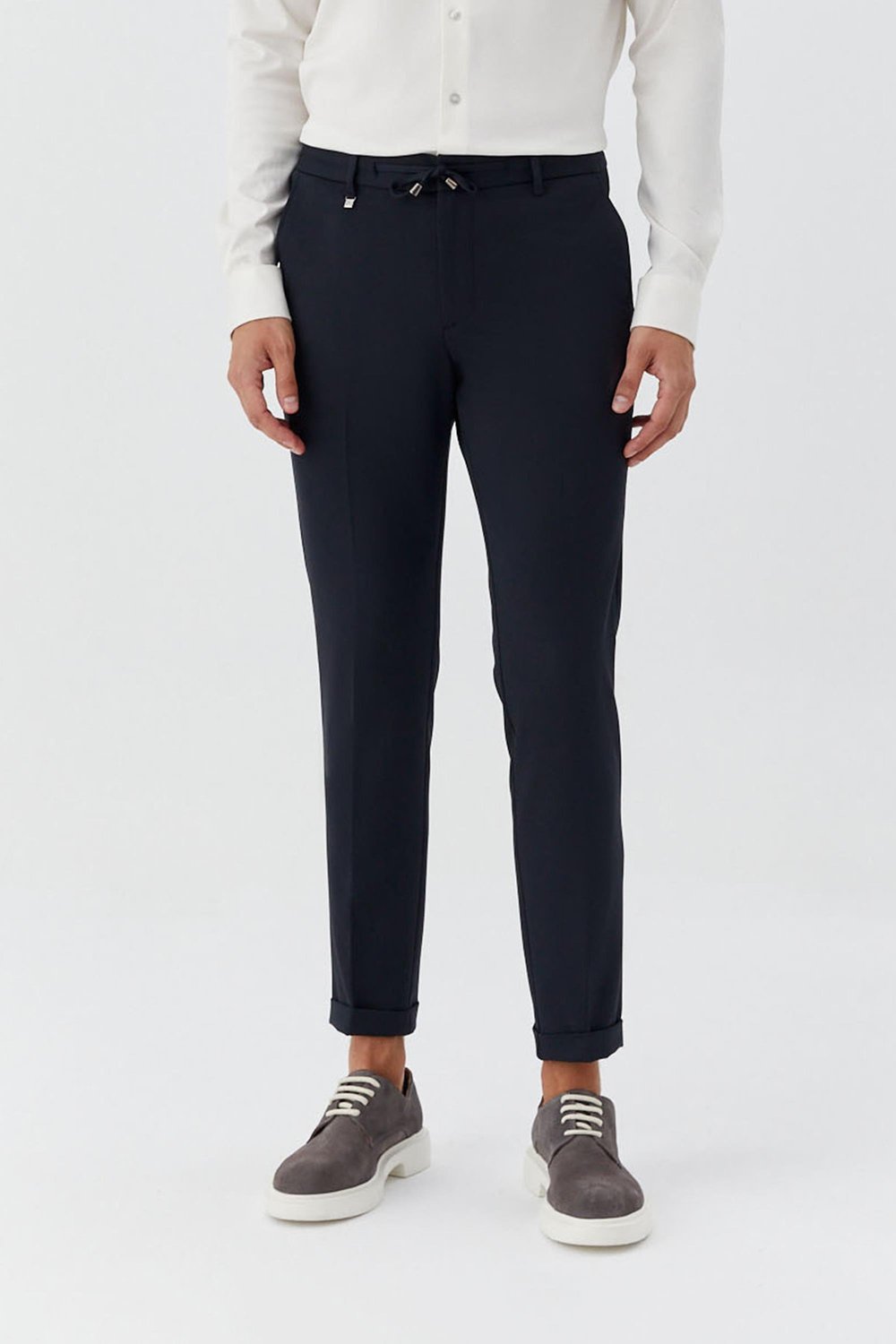 Lacivert Regular Fit Yan Cepli Jogger Erkek Pantolon