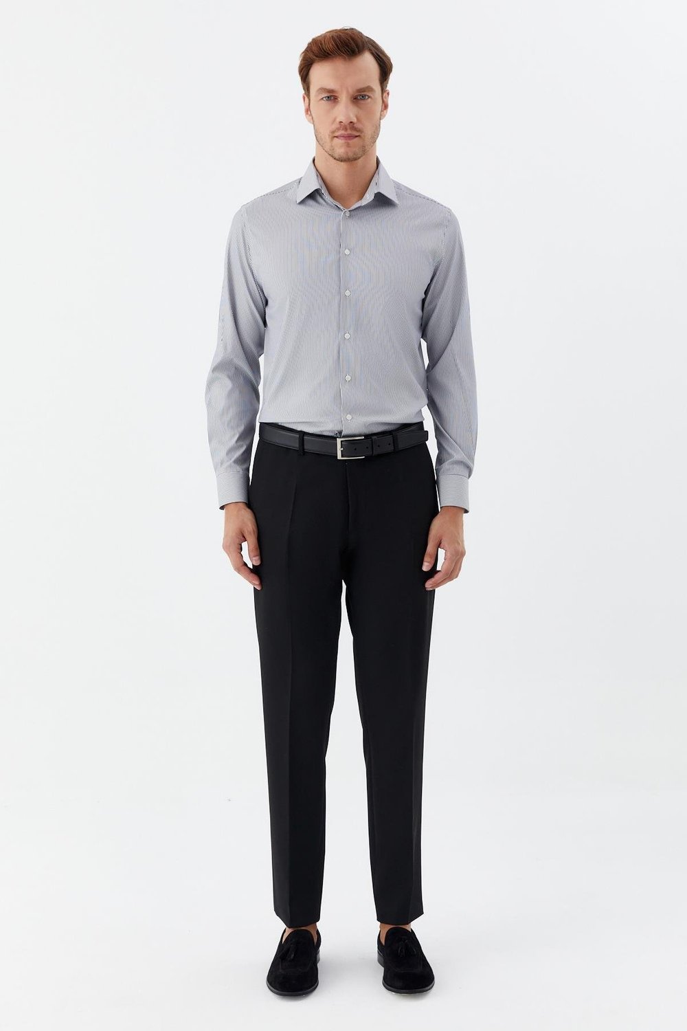 Erkek Siyah Klasik Pantolon Normal Bel