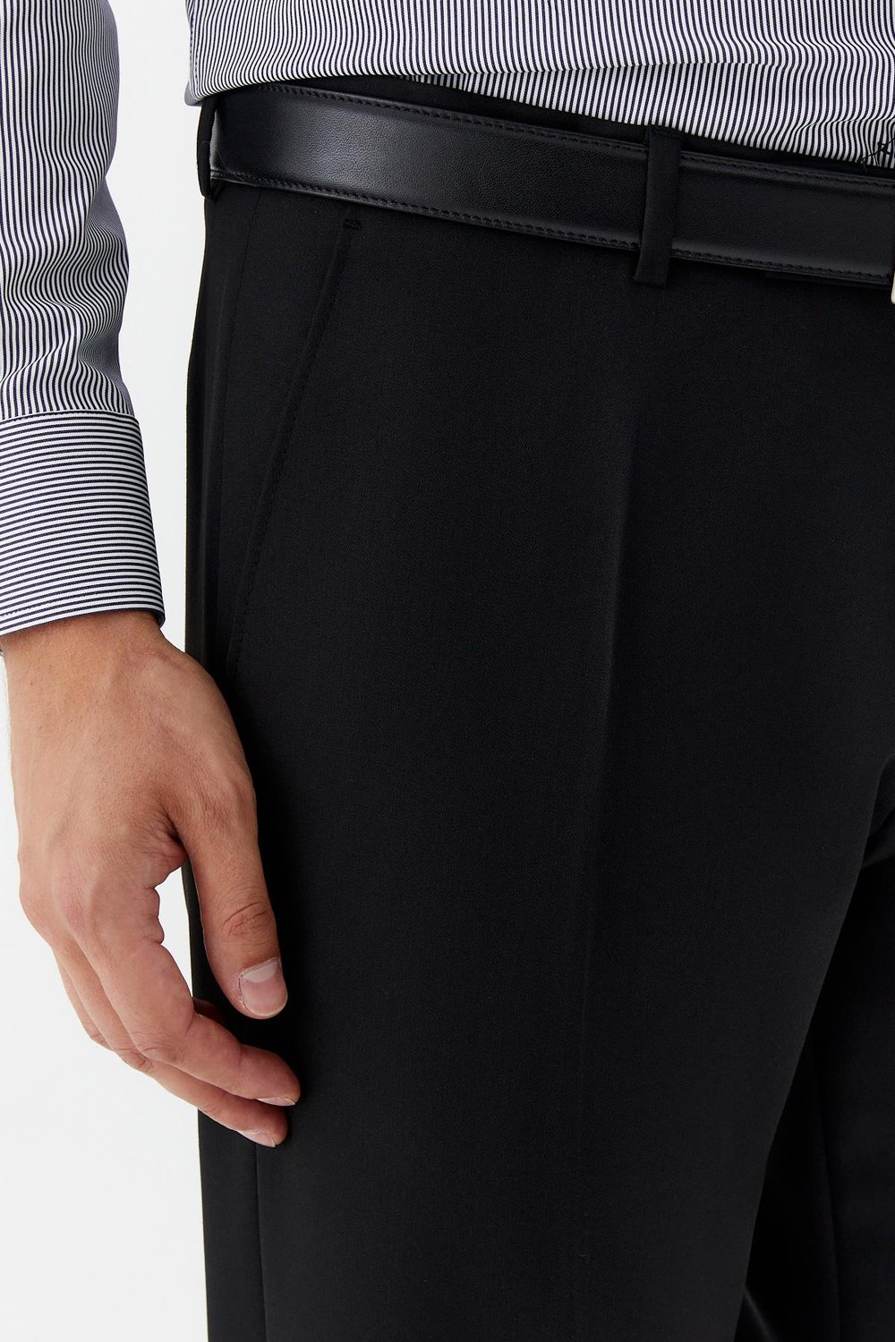 Erkek Siyah Klasik Pantolon Normal Bel