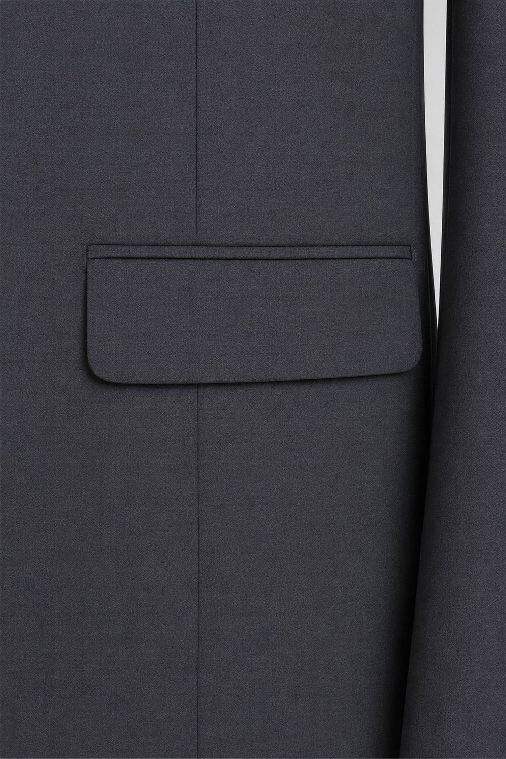 Koyu Gri Slim Fit Düz Paça 6 Drop Mono Yaka Klasik Takım Elbise