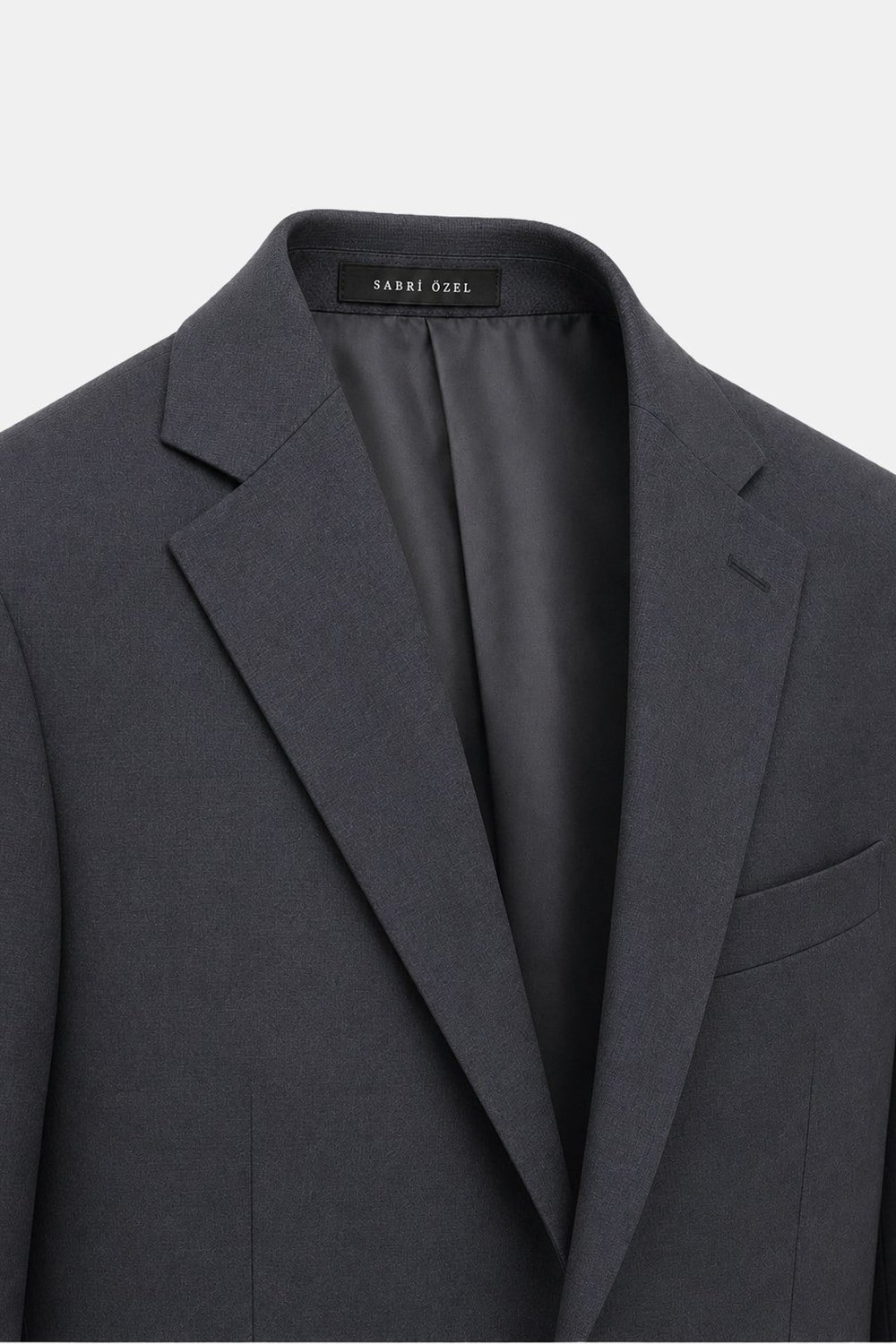 Koyu Gri Slim Fit Düz Paça 6 Drop Mono Yaka Klasik Takım Elbise
