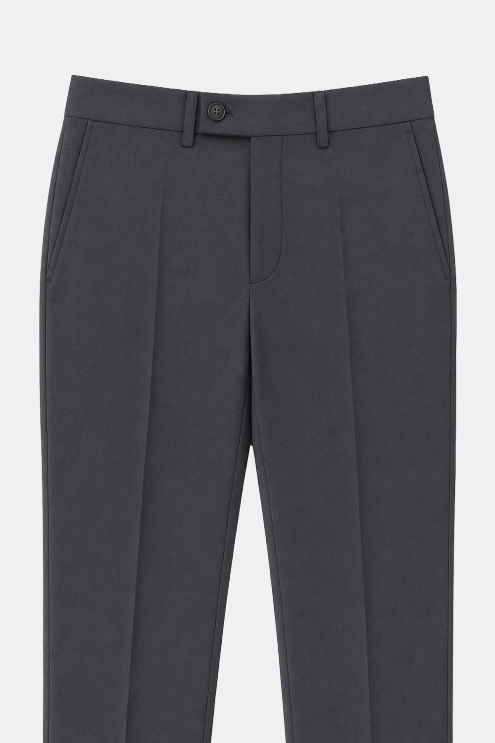 Koyu Gri Slim Fit Düz Paça 6 Drop Mono Yaka Klasik Takım Elbise