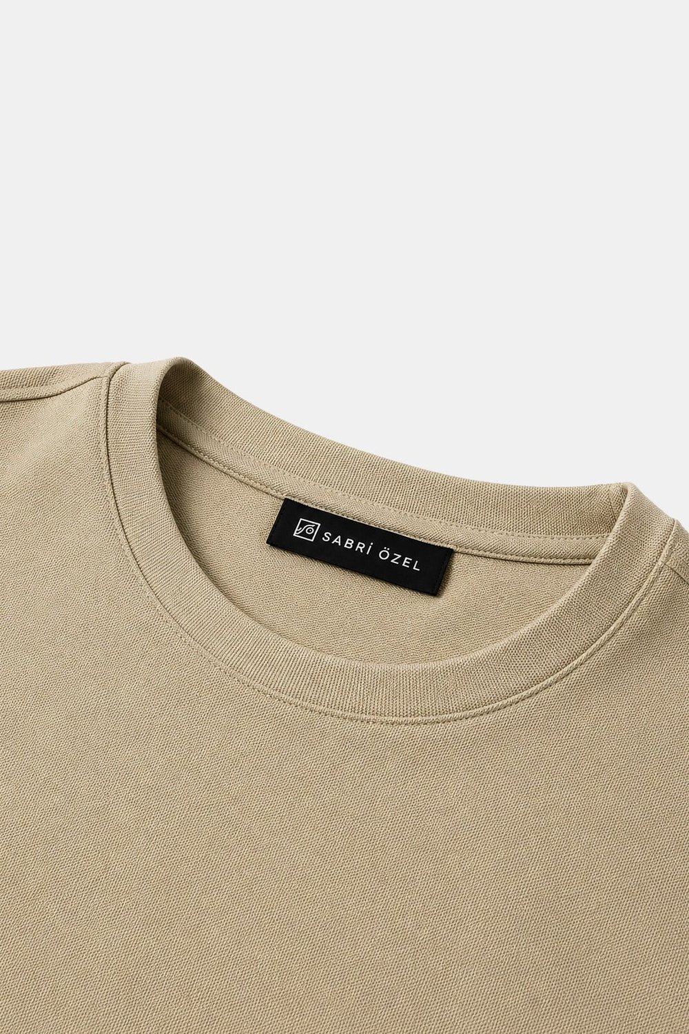 Koyu Krem %100 Pamuk Regular Fit Dokuma Bisiklet Yaka Basic T-Shirt