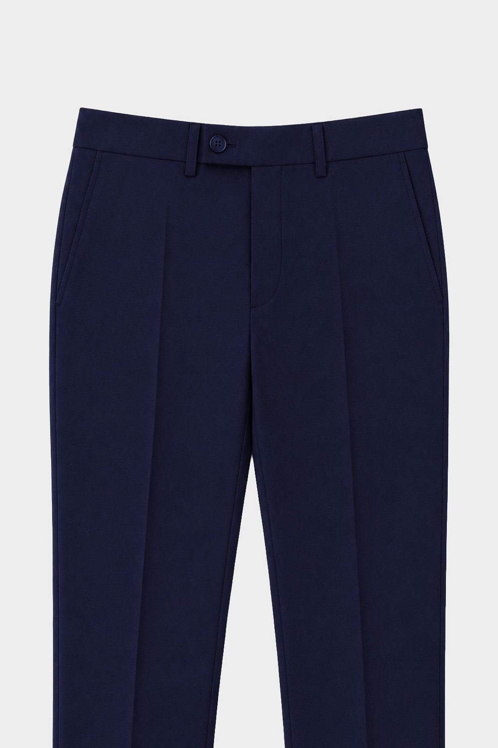 Koyu Lacivert Slim Fit Düz Paça 6 Drop Mono Yaka Klasik Takım Elbise