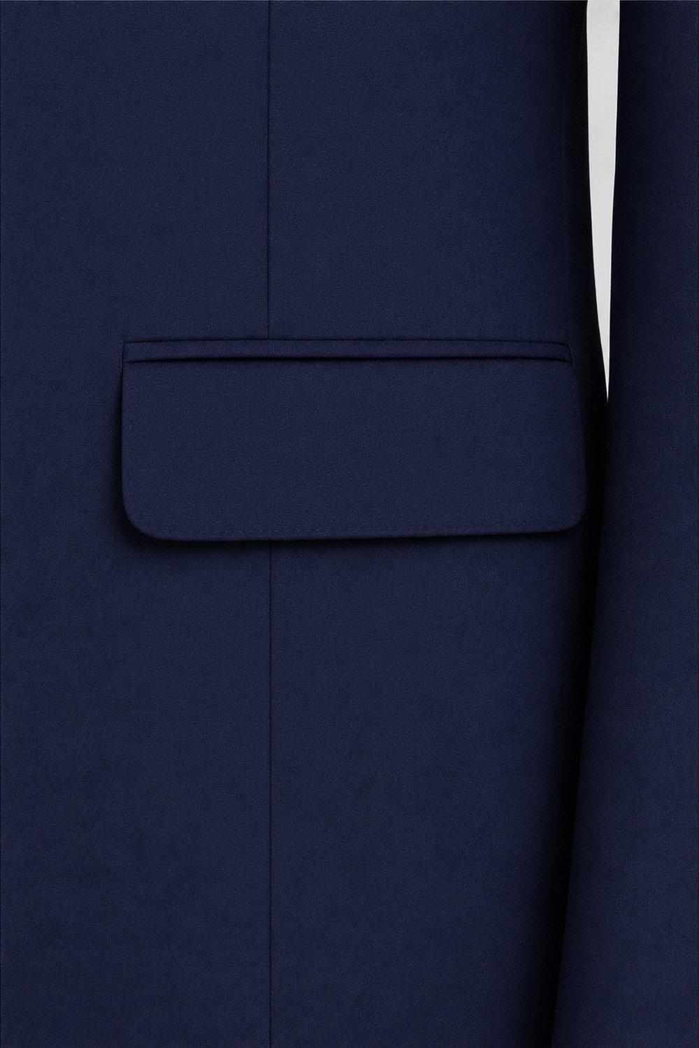 Koyu Lacivert Slim Fit Düz Paça 6 Drop Mono Yaka Klasik Takım Elbise