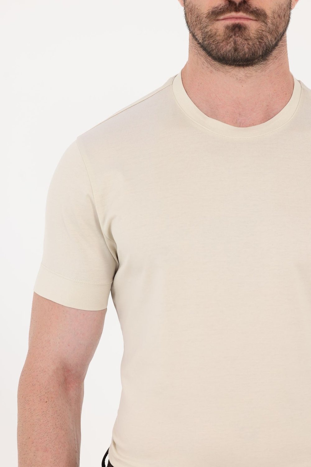 Kum Beji %100 Pamuk Regular Fit Bisiklet Yaka Basic T-shirt