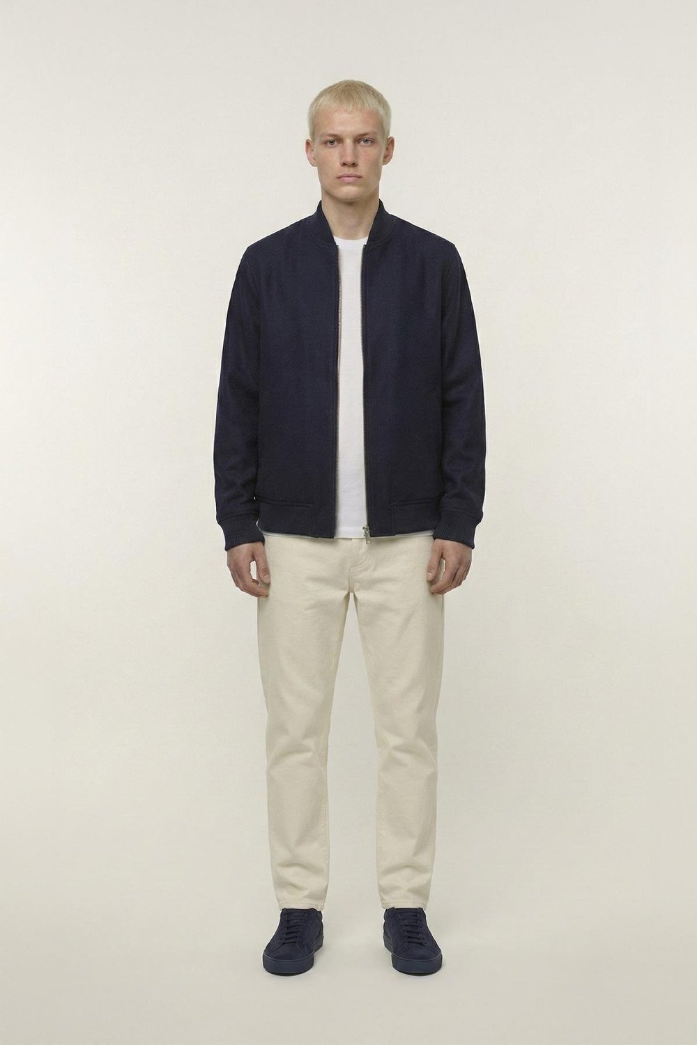 Giotelli Lacivert Regular Fit Yünlü Kolej Yaka Kaşe Erkek Mont