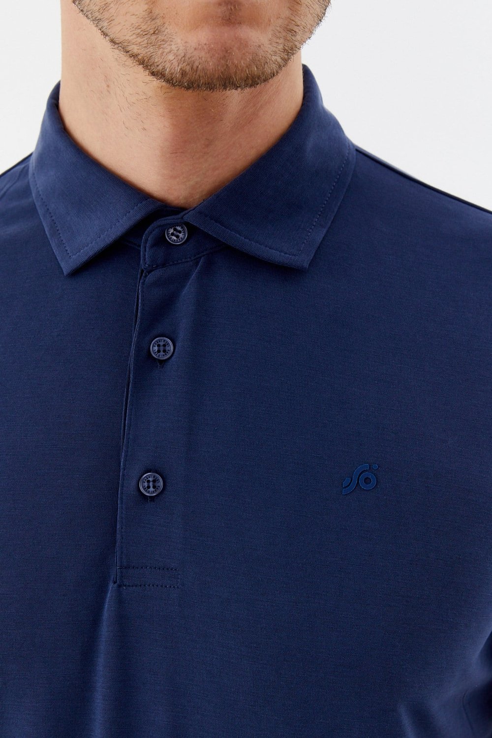 Lacivert Modal Regular Fit Polo Yaka T-shirt