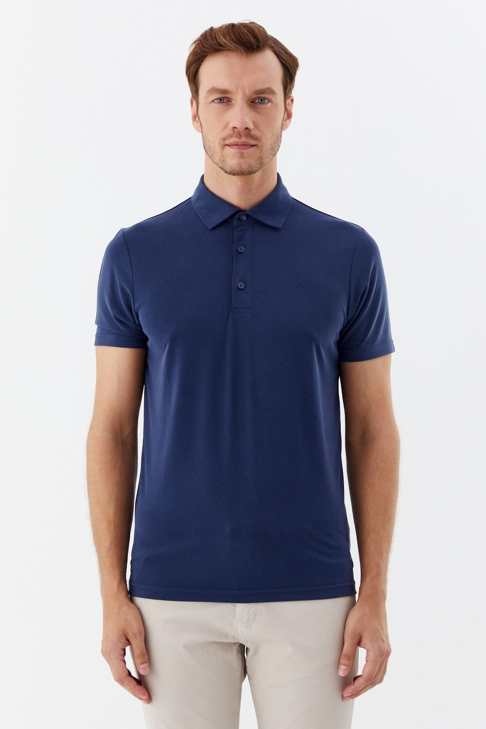 Lacivert Modal Regular Fit Polo Yaka T-shirt