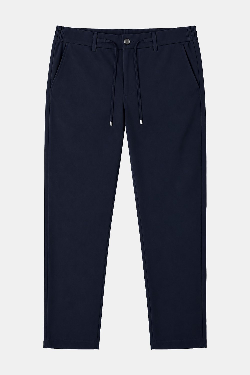 Lacivert Dokulu Arka Lastikli Köprü Kemerli Bağcıklı Slim Fit Jogger Pantolon