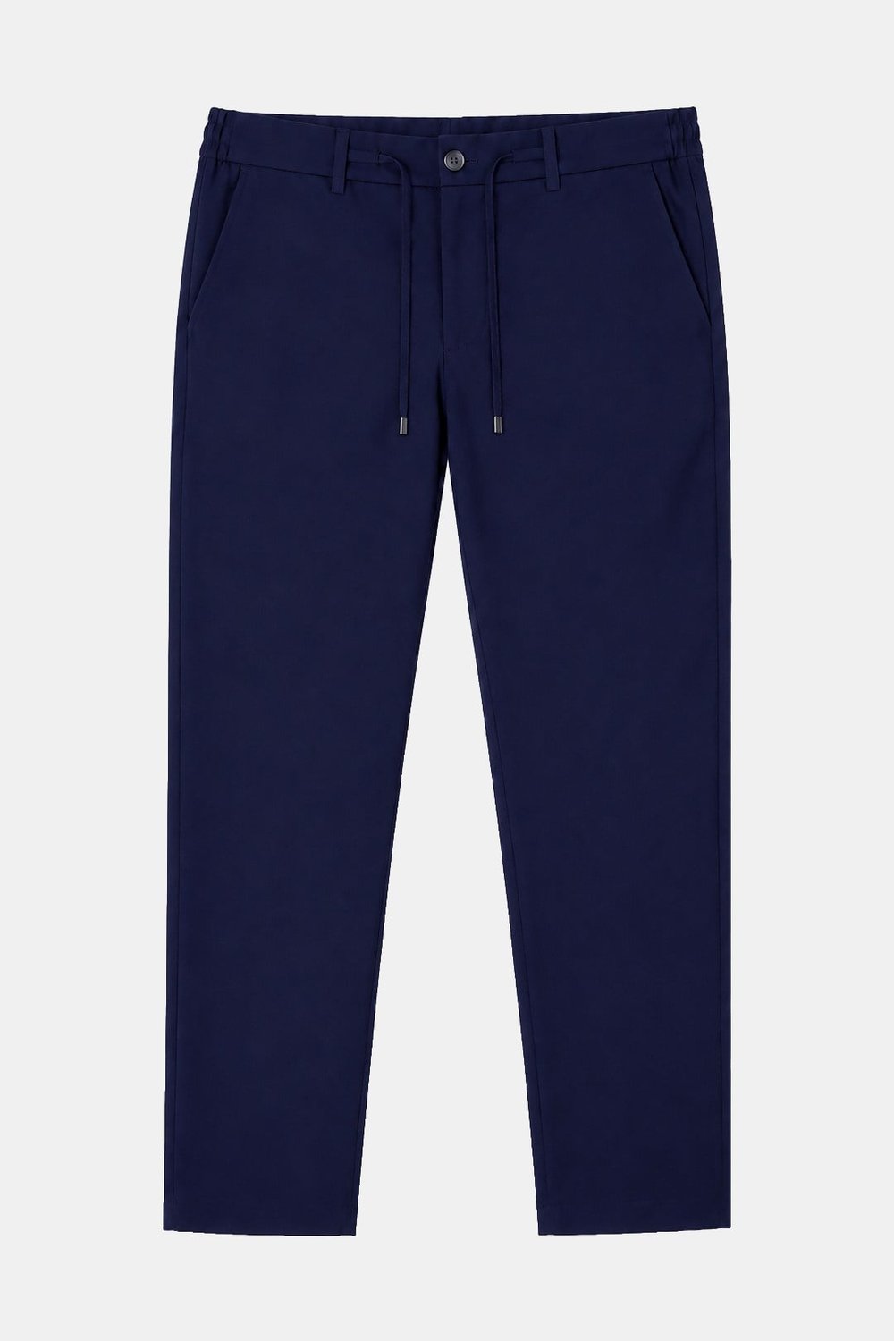 Lacivert Slim Fit Bel Bağcıklı Paraşüt Pantolon