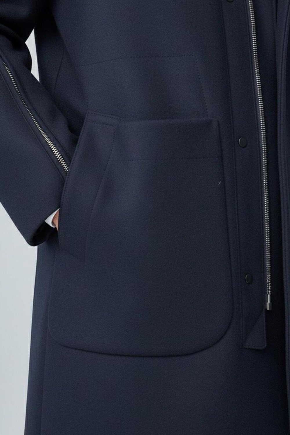 Giotelli Lacivert Regular Fit Yün Karışımlı Ceket Yaka Erkek Kaşe Kaban