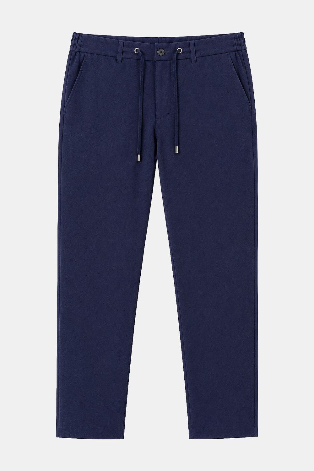 Lacivert Regular Fit Yan Cep Lastikli Bel Klasik Paça Jogger Pantolon