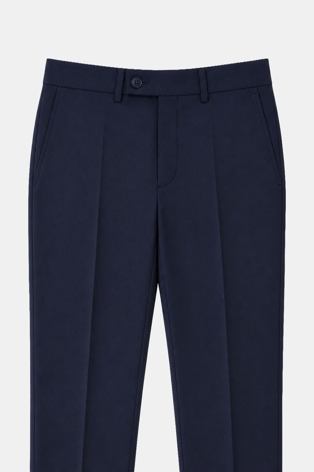 Lacivert Slim Fit Düz Paça 6 Drop Mono Yaka Klasik Takım Elbise