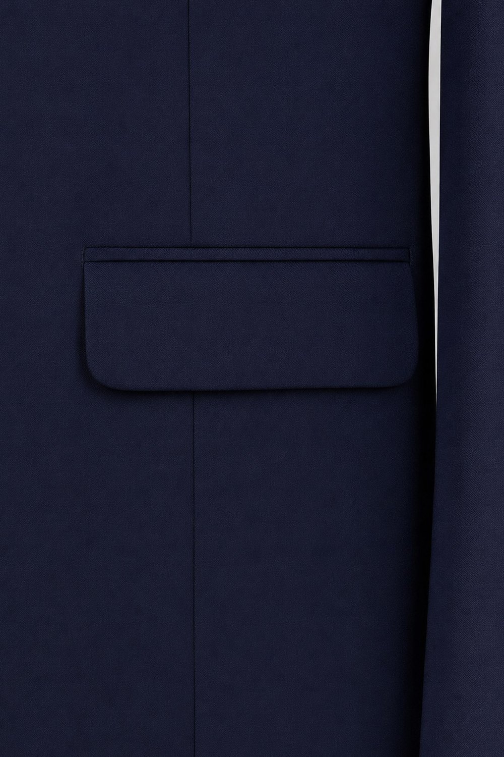 Lacivert Slim Fit Düz Paça 6 Drop Mono Yaka Klasik Takım Elbise
