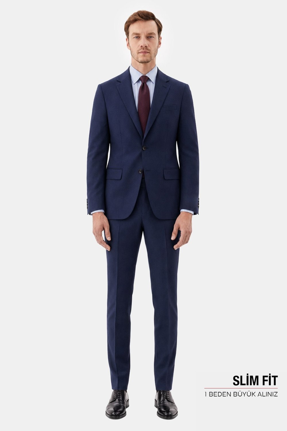 Lacivert Slim Fit Normal Bel 6 Drop Mono Yaka Takım Elbise