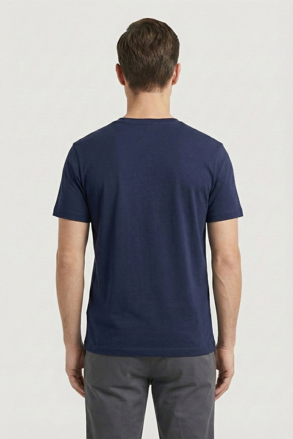 Giotelli Lacivert Oversize Fit %100 Pamuk Baskılı Bisiklet Yaka Erkek Tişört