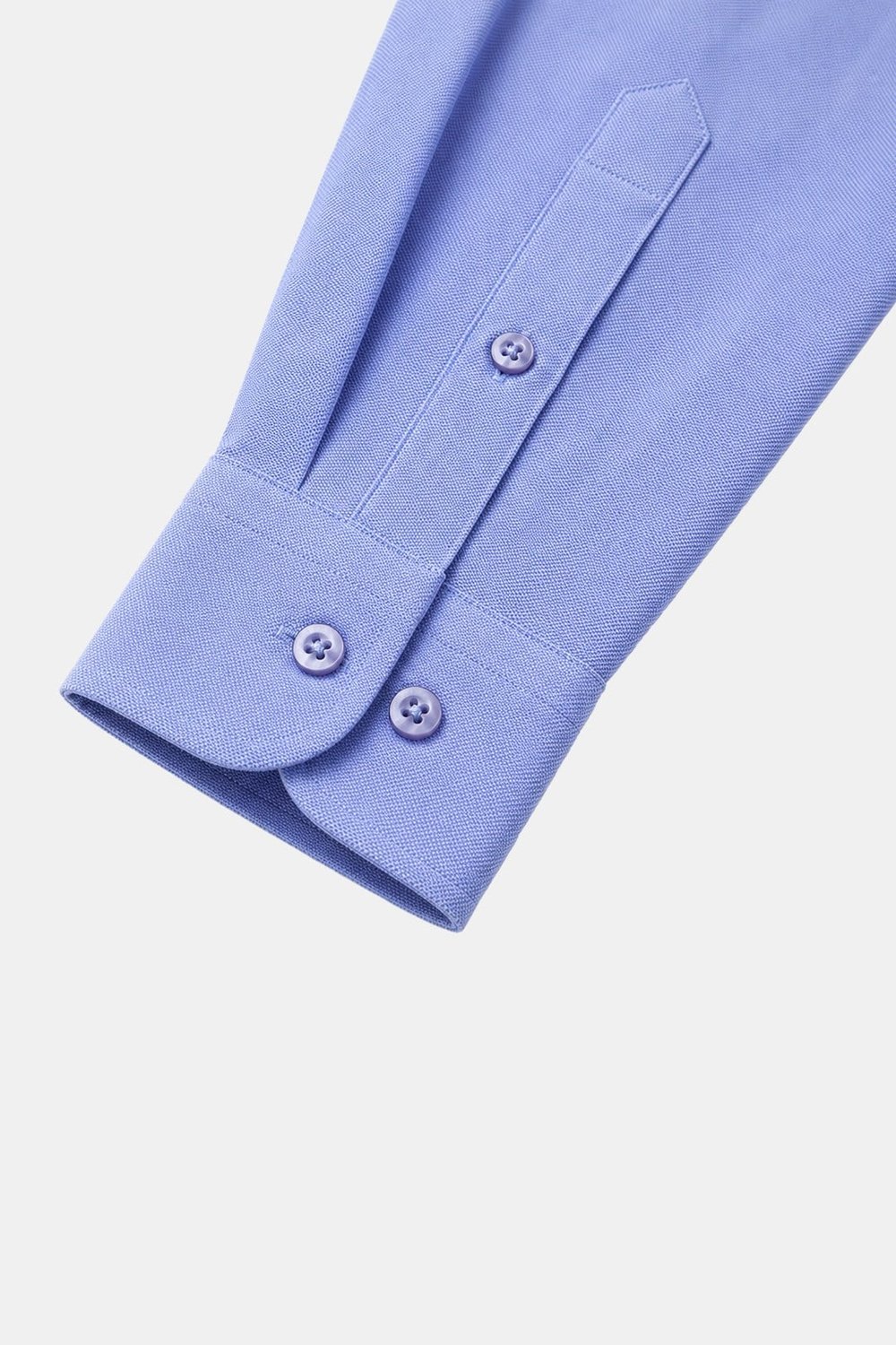 Mavi Slim Fit Pamuklu Düğmeli Yaka Uzun Kollu Gömlek