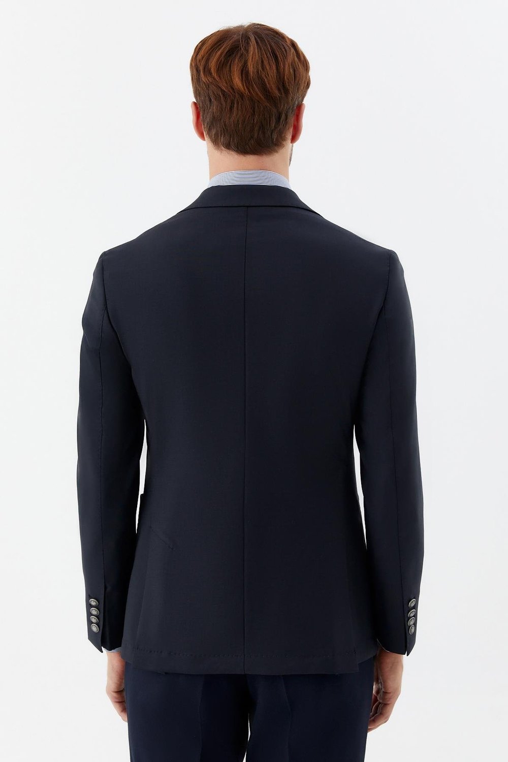 Erkek Siyah Slim Fit Mono Yaka 6 Drop Yün Karışımlı Astarsız Ceket