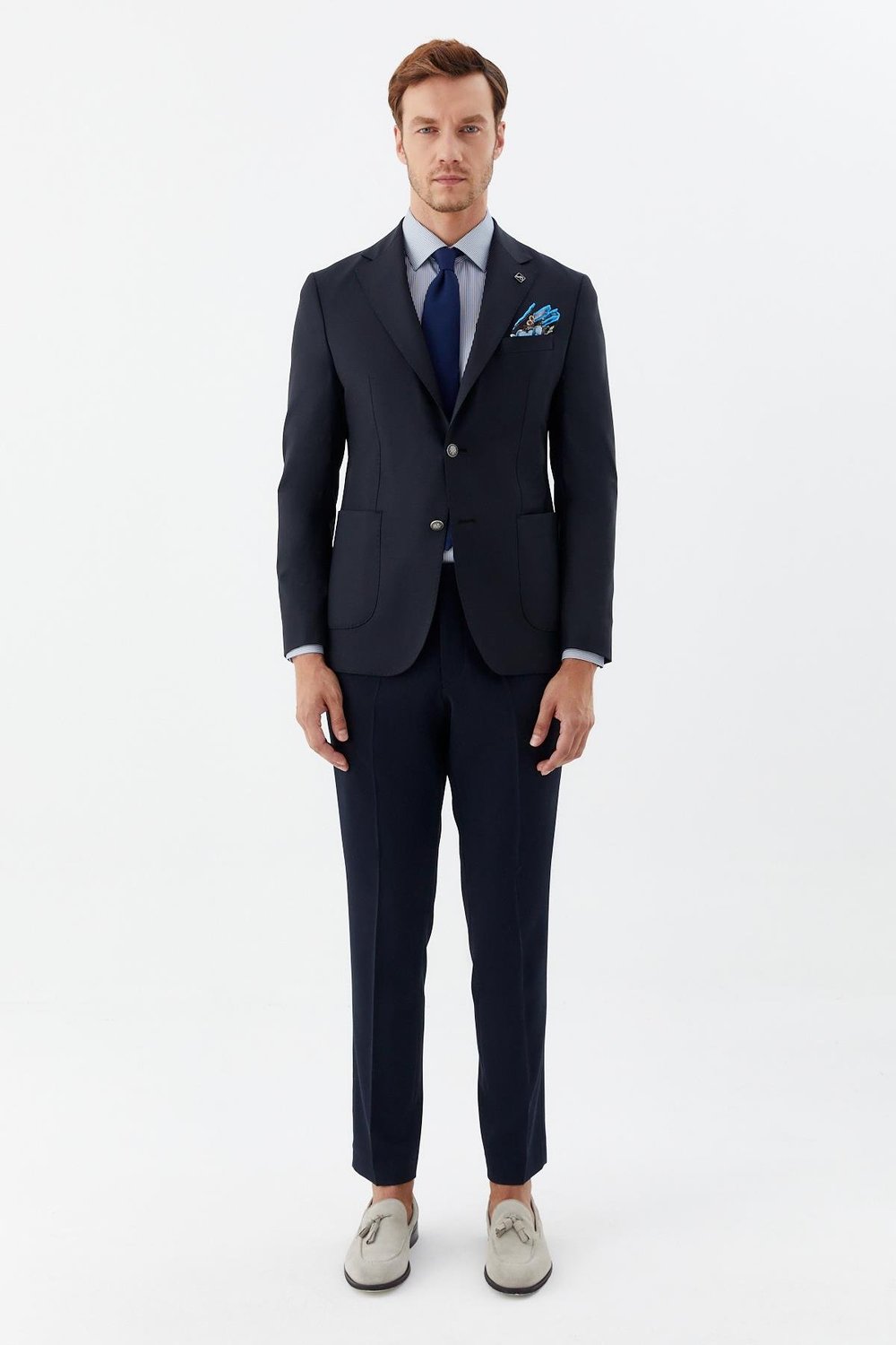 Erkek Siyah Slim Fit Mono Yaka 6 Drop Yün Karışımlı Astarsız Ceket