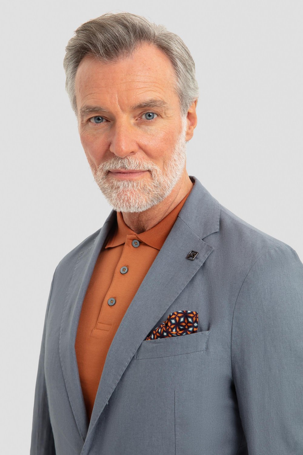 Erkek Gri Slim Fit %100 Keten Mono Yaka Lastikli Bel Takım Elbise