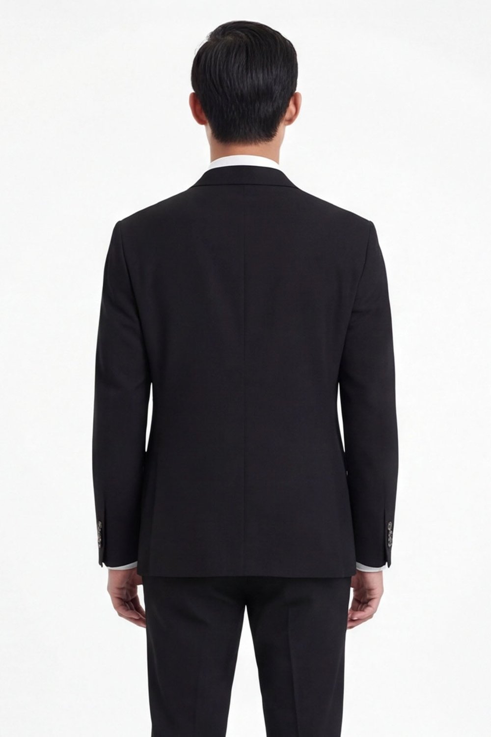 Siyah Slim Fit 6 Drop Mono Yaka Modal Kumaş Lastikli Bel Astarsız Takım Elbise