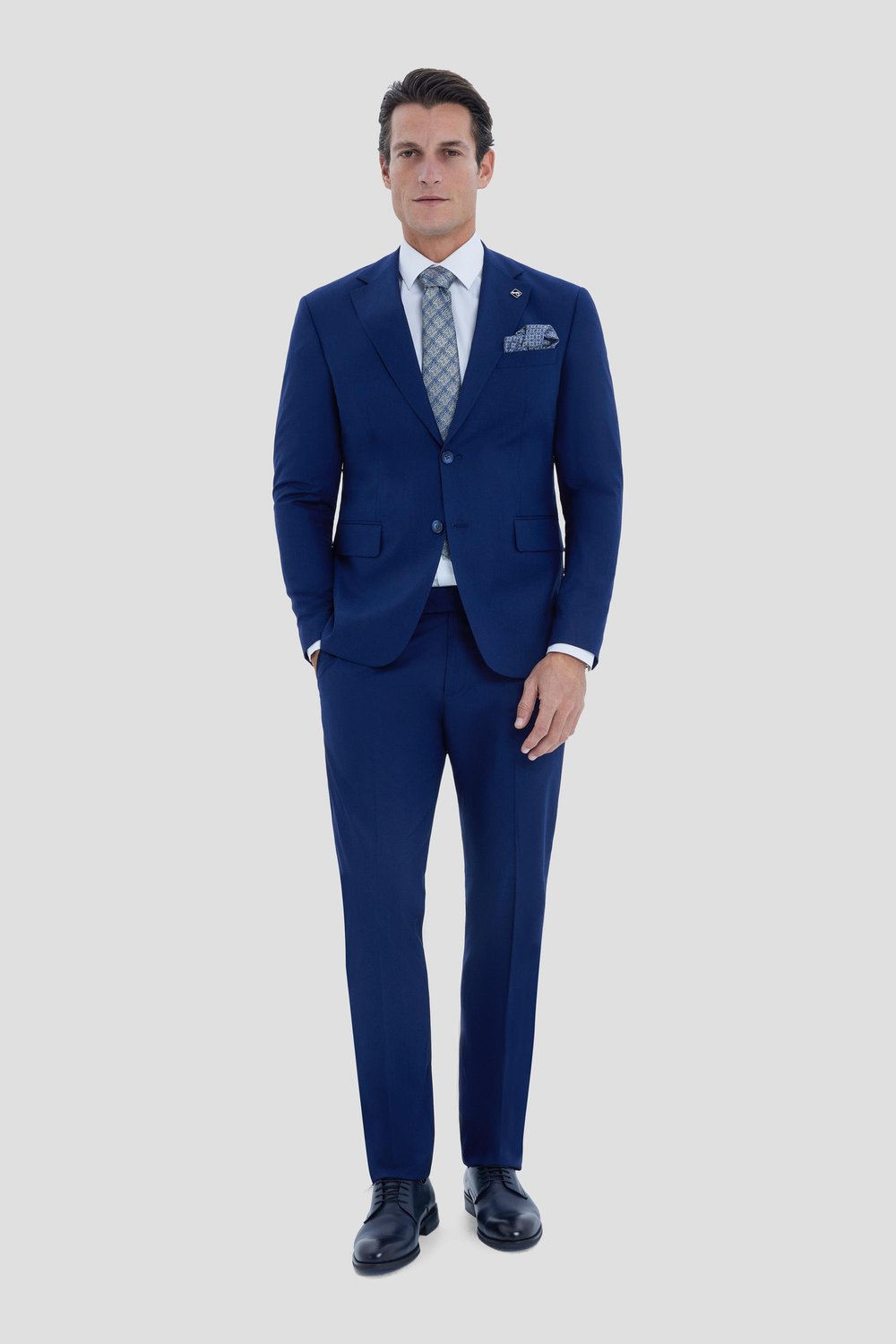 Lacivert  Slim Fit Mono Yaka Klasik Takım Elbise